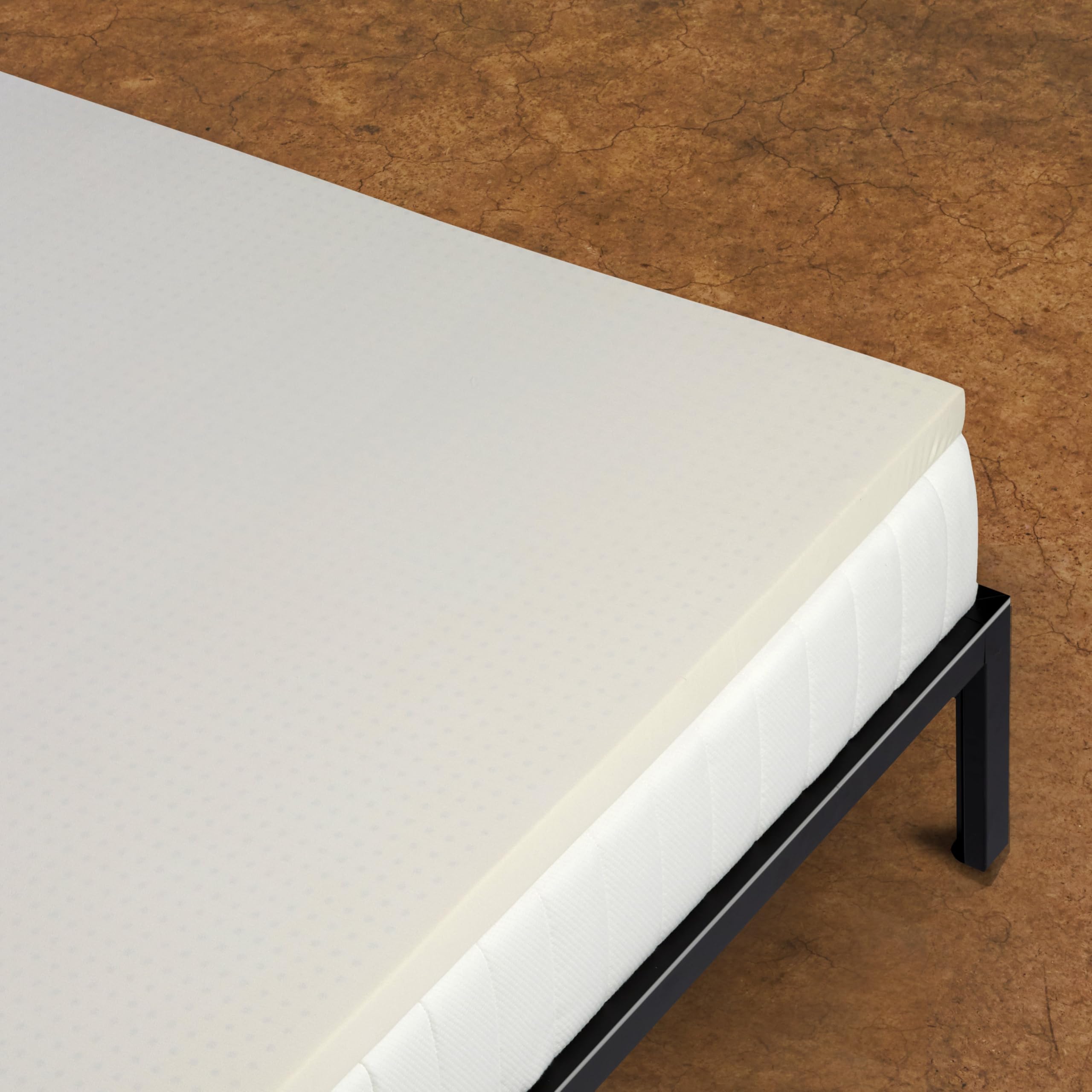 Pure Green Natural Latex Mattress Topper W/Jersey Cover - Soft - 2 Inch - Queen Size (Gots Certified Organic)